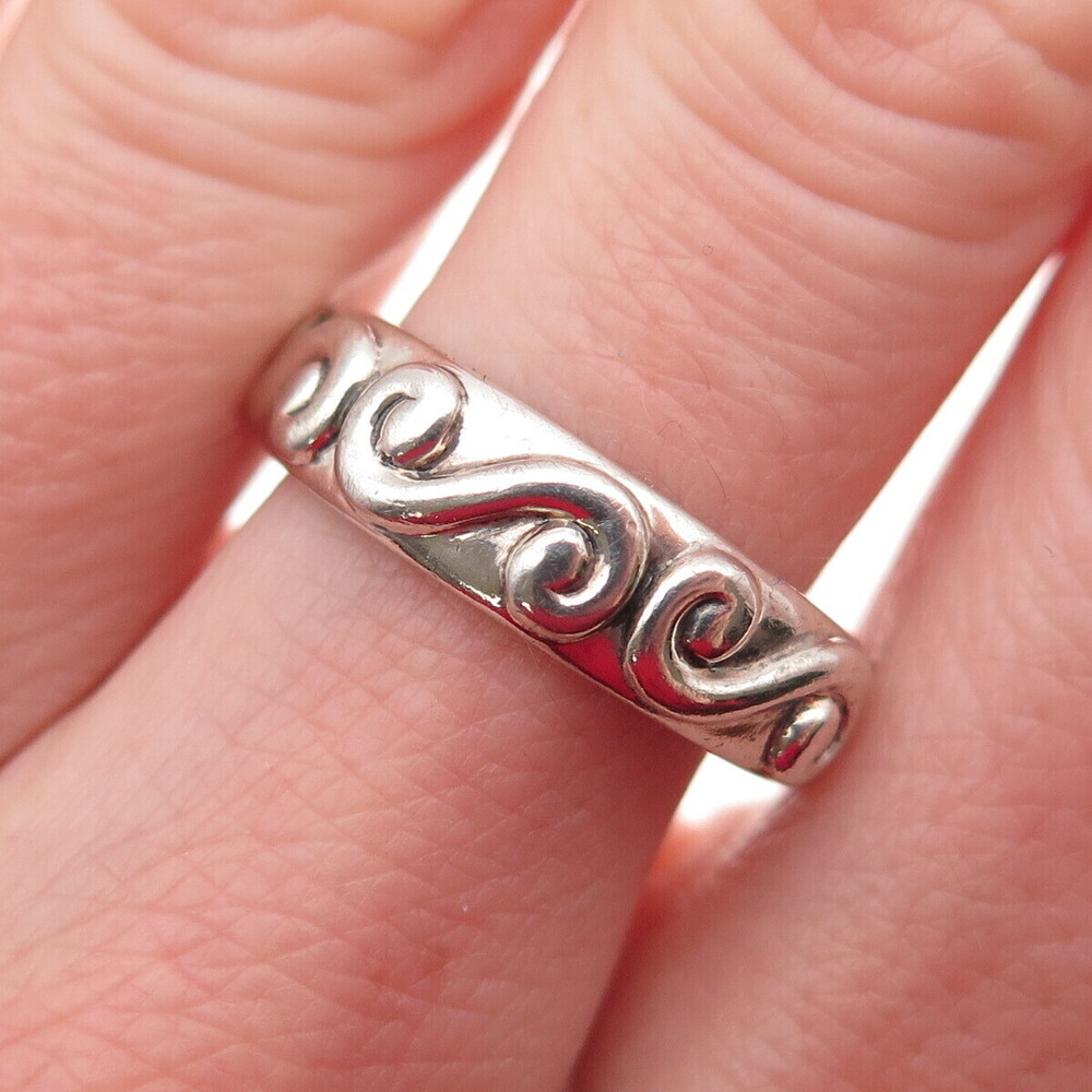 Ross Simons 925 Sterling Silver Vintage Swirl Oxidized Band Ring Size 8